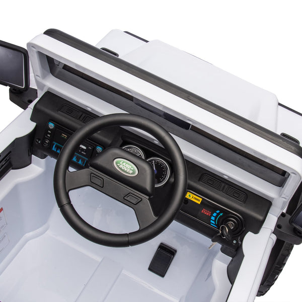 English Elm Licensed Land Rover Defender Ride on Car 24v Dual Motor with Parental Remote White W1578P339064