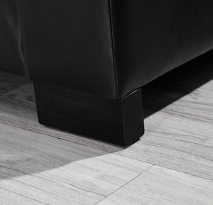 English Elm 93.7" Modern Living Room Sofa with Cup Holder & Hidden Storage, Upholstered Polyester, Durable Frame Black W1097S00201