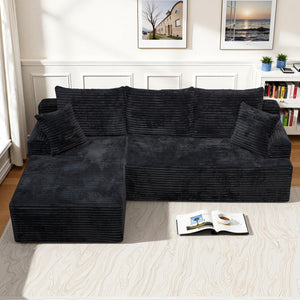 English Elm Modern Chenille Sectional Sofa with Chaise Modular L Shaped Living Room Set W3653P443453