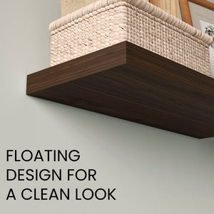 English Elm Floating Shelves, Dark Oak, Modern Minimalist Design For Stylish Wall Storage & Decor Display B097P369454