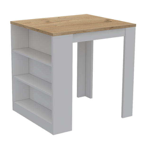 English Elm Alameda Modern Kitchen Island with Three Concealed Drawers, Multicolor Particle Board, 36.2" Top B128S00130