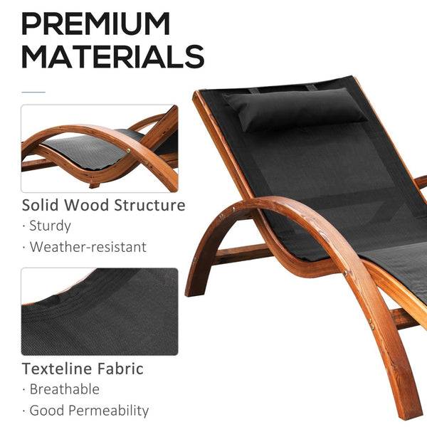 English Elm Outsunny Outdoor Chaise Lounge Chair With Adjustable Pillow, Ergonomic Design, And Weather-Resistant Frame W2225P174389-GIGA
