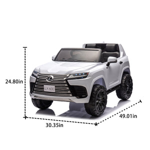 English Elm Licensed Lexus Lx600 24v Two Seater Kids Ride on Suv with Remote and Suspension White W1578P339060