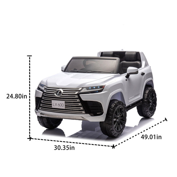 English Elm Licensed Lexus Lx600 24v Two Seater Kids Ride on Suv with Remote and Suspension White W1578P339060