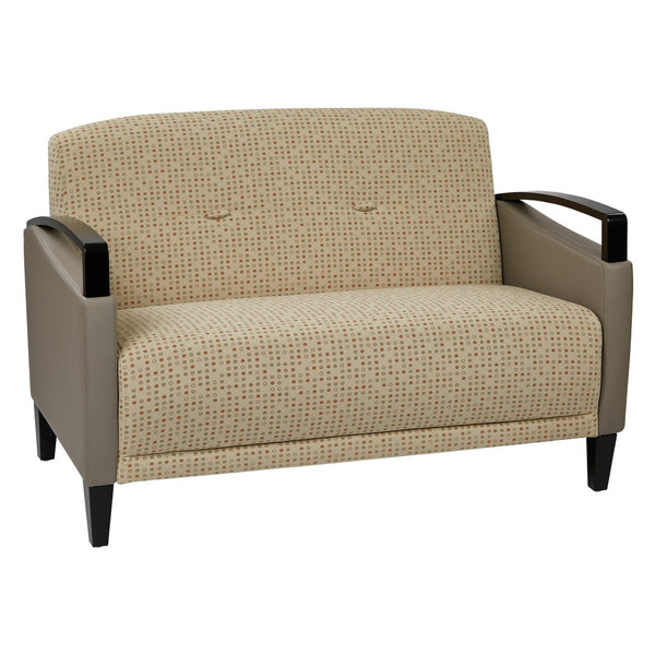OSP Home Furnishings Main Street Two-tone Upholstered Accent Seat with Tapered Wood Legs for Modern Living Loveseat MST52-K100/R103