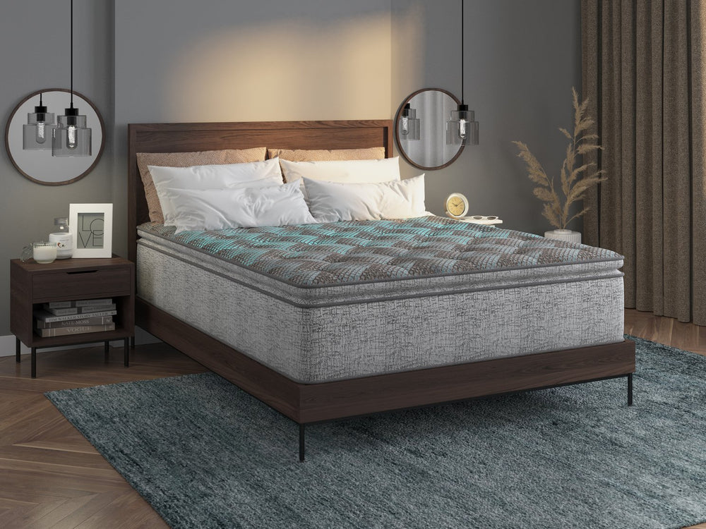 English Elm Restonic Plush Euro Top Hybrid Twin Mattress with Pocketed Coils and Cooling Foam B123P299682