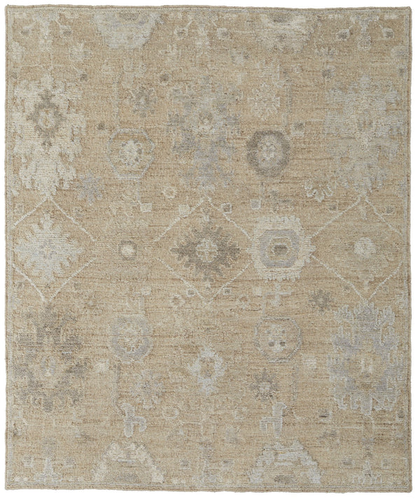 Feizy Rugs Grafton Hand-knotted Wool Rug - Luxurious Floral Design With Rich Afghan Heritage For Any Space Tan,Gray,Ivory Wool Gft69f8fbrn000f99