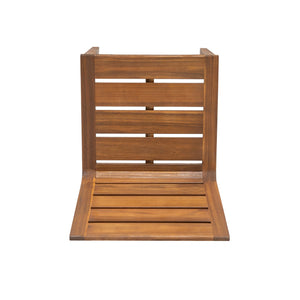 English Elm Outdoor Acacia Wood Patio Dining Chairs Set of 2 Teak Slatted Ergonomic Garden Seating N773P355906T