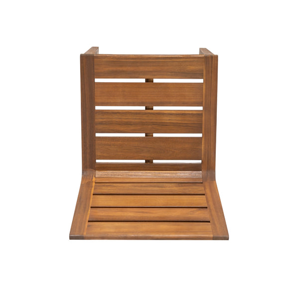 English Elm Outdoor Acacia Wood Patio Dining Chairs Set of 2 Teak Slatted Ergonomic Garden Seating N773P355906T