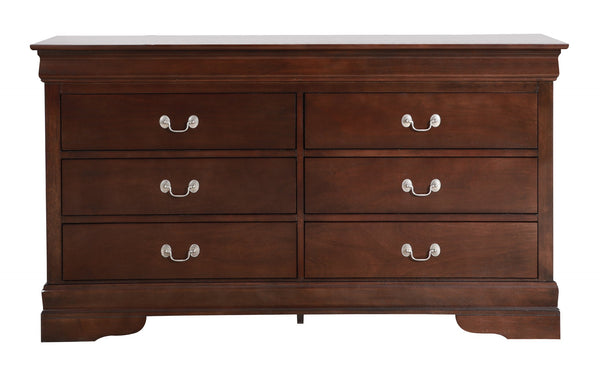 English Elm Louis Elegant 4-Drawer Chest with Carved Bases & English Dovetail Drawers, Tarnish-Resistant Hardware Cappuccino 37 L x 62 W x 20 H B078108197