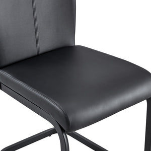 English Elm Table And Chair Set - Modern Black Wood Dining Table With 4 Ergonomic Pu Chairs & Stylish Legs W1151S04304-GIGA