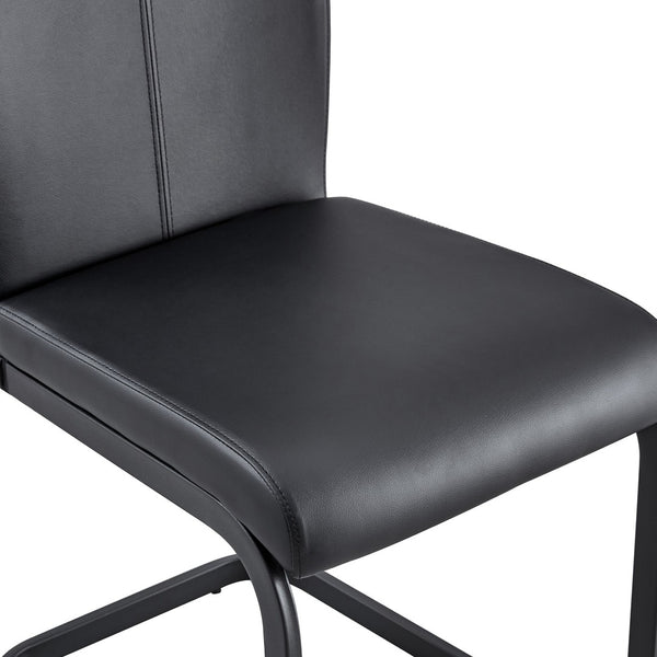 English Elm Table And Chair Set - Modern Black Wood Dining Table With 4 Ergonomic Pu Chairs & Stylish Legs W1151S04304-GIGA