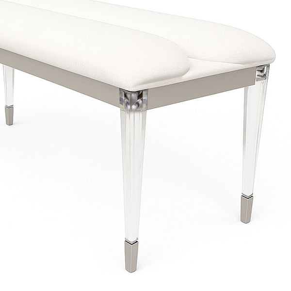 English Elm Contemporary Glam Upholstered Bench with Clear Acrylic Legs for Bedroom or Entryway B2741P448743