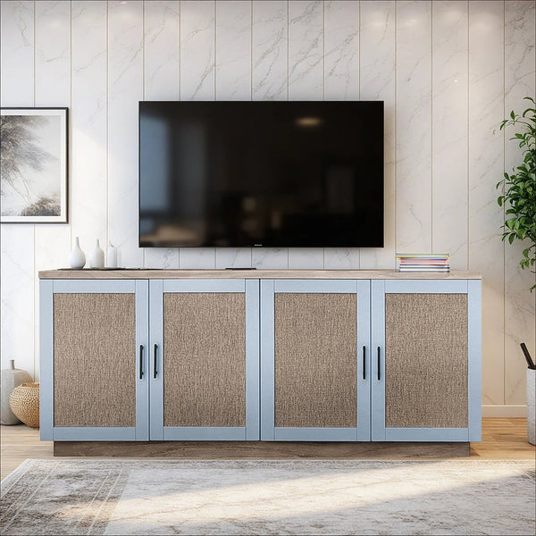 JLA Home Chapel Hill - Accent Chapel Hill Mattie 84" Two-Tone Solid Wood Accent Cabinet with Reversible Doors, Buffet Media Console CH130-1000