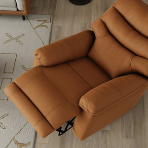 English Elm Global Home Swivel Glider Recliner In Oslo Antelope - Luxurious Leather, Smooth Motion & Comfort B339P333948