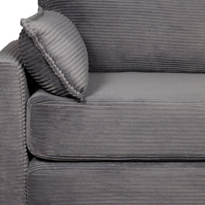English Elm 2-in-1 Corduroy Loveseat Sleeper with Storage Converts for Living Room or Studio Grey W2715P409861