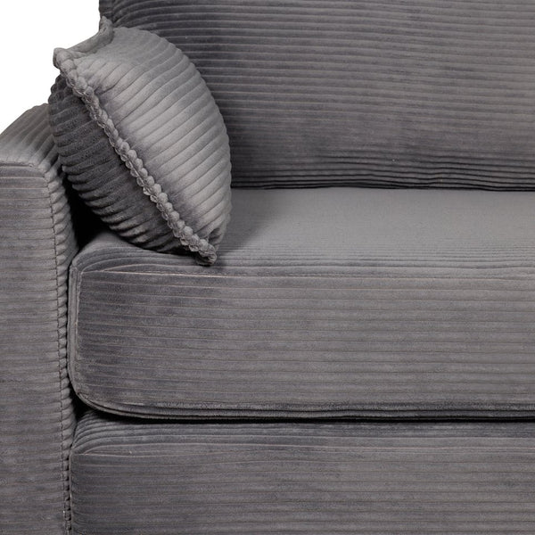 English Elm 2-in-1 Corduroy Loveseat Sleeper with Storage Converts for Living Room or Studio Grey W2715P409861