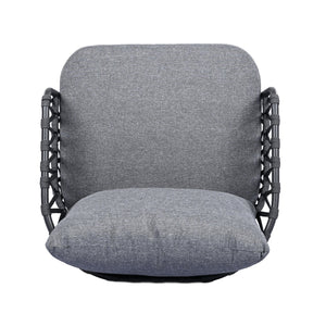 English Elm Christopher Knight Home® - 4-Piece Outdoor Patio Set with Woven Rope U-Back, Steel Frame, Thick Cushions & Acacia Table for Garden Black+Grey N780P209458G