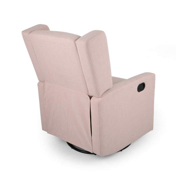 English Elm Christopher Knight Home® - Swivel Recliner Pushback Chair with Lever & Wingback Design, Space-Saving Swivel Recliner for Living Room Blush 67547.00