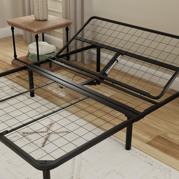 English Elm Black California King Adjustable Base with Head Elevation for Restful Sleep B047P296289
