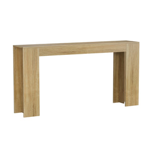 English Elm 62.99-inch Farmhouse Console Table Slim Entryway Sofa Accent with Rustic Wood Finish Oak W1706P399676