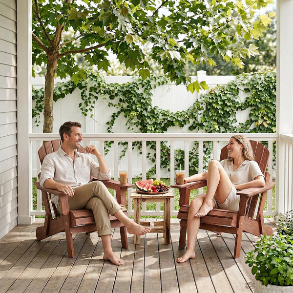 English Elm Oversize Hemlock Wood Folding Adirondack Chair Foldable Patio Seat for Outdoor Decks D720094424