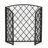 Christopher Knight Home® - Noble House - Amiyah 3 Panelled Iron Fireplace Screen