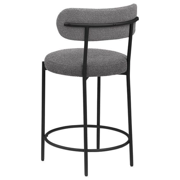 English Elm Concord Grey Boucle Counter Stools Set Of 2 - Stylish, Comfortable Chairs For Kitchen & Bar Use B062P299857