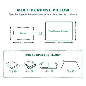 English Elm 70.9" Multi-Functional Convertible Sleeper Sofa Bed with 2-in-1 Pillow & Blanket Set, Velvet loveseat Green W1885P263565