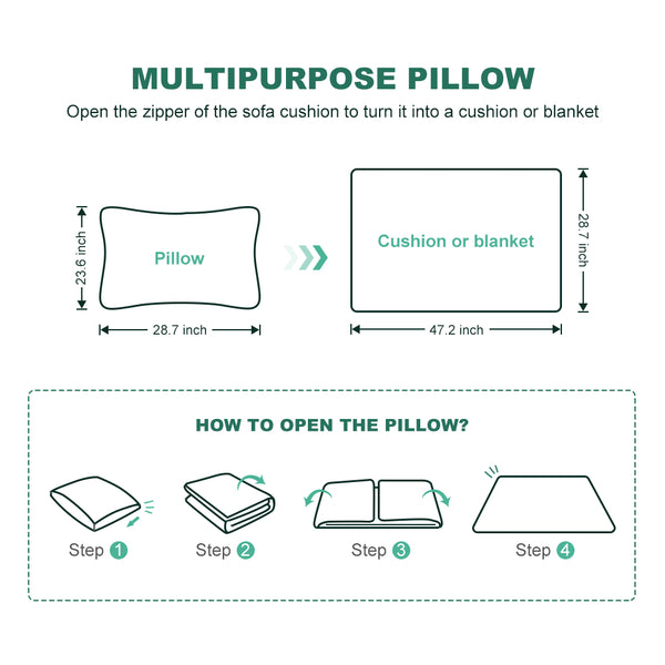 English Elm 70.9" Multi-Functional Convertible Sleeper Sofa Bed with 2-in-1 Pillow & Blanket Set, Velvet loveseat Green W1885P263565