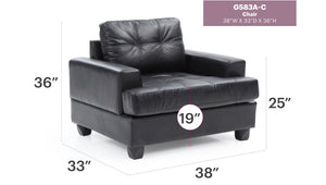 English Elm Elegant Saddle Arm Accent Chair with Matte Black Finish for Reading Nooks B078108346
