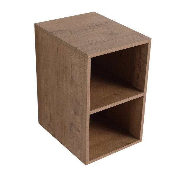 English Elm 12 Rustic Plywood Wall Shelf with Two Open Compartments, Water-Resistant Melamine, Easy Clean Design Imitative Oak W999P317927