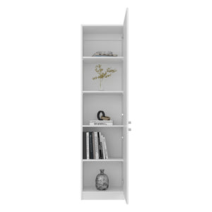 English Elm Butte Tall Two-tone Oak Bookcase with Concealed Doors and Open Shelves for Home Office B097P480466