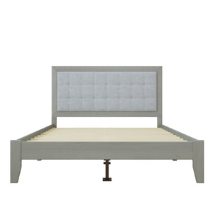 English Elm Christopher Knight Home® - Solid Wood Platform Bed With Upholstered Tufted Headboard – Stylish, Durable, Queen Size Design N758P197678G