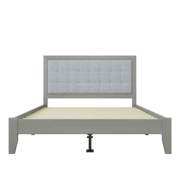English Elm Christopher Knight Home® - Solid Wood Platform Bed With Upholstered Tufted Headboard – Stylish, Durable, Queen Size Design N758P197678G