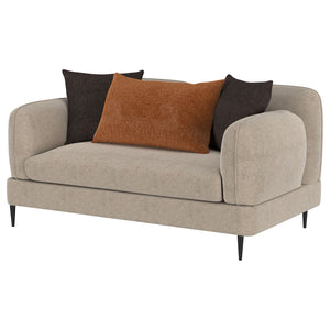English Elm Repley Chenille Upholstered Loveseat with Sculpted Arms and Tapered Metal Legs B062P448031