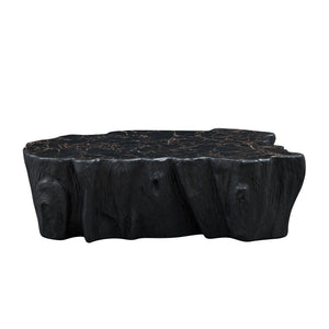 English Elm 48.62 Inch Sculptural Fiberglass Coffee Table Organic Form Gloss Finish Living Room W876P400325