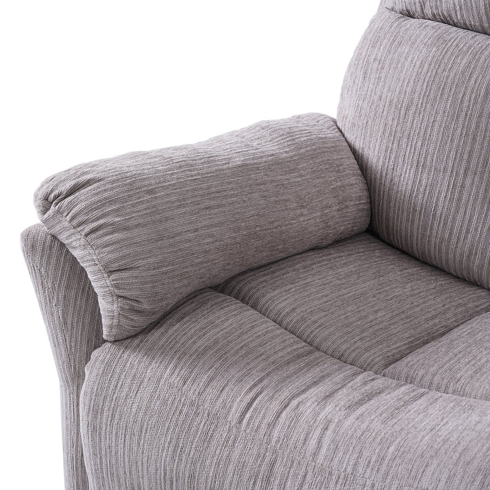English Elm Manual Beige Swivel Rocking Recliner - Chenille 360° Glider, Adjustable Back & Leg Support, Cozy Seat W2121P371020