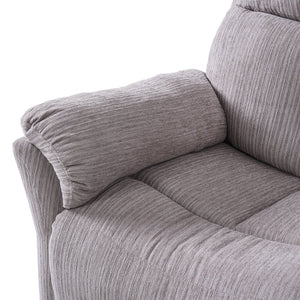 English Elm Manual Beige Swivel Rocking Recliner - Chenille 360° Glider, Adjustable Back & Leg Support, Cozy Seat W2121P371020