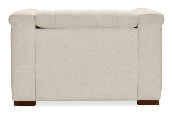 Hooker Furniture Savion Deux Power Recliner With Chesterfield Tufting, Aries Beach Fabric, Nail Trim & Powered Headrest SS435-PH1-414