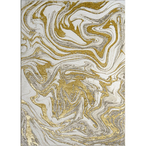 English Elm "Paz" Luxury Area Rug - Elegant Beige & Gold Abstract Design For Modern Spaces, Durable & Easy Care B030P216137