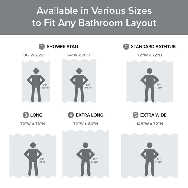 JLA Home Madison Park - Shower Waffle-Textured Stripe Curtain with 3M Scotchgard Water-Repellent Finish for Spa Bath Ambiance Grey MP70-1484