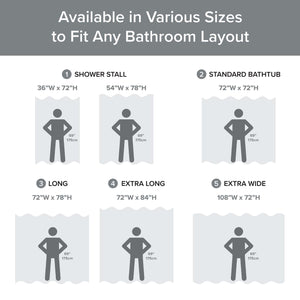 JLA Home Madison Park - Shower Waffle Curtain with Scotchgard Water-Repellent Finish, Textured Stripe Design for Spa Bathrooms Grey MP70-8547