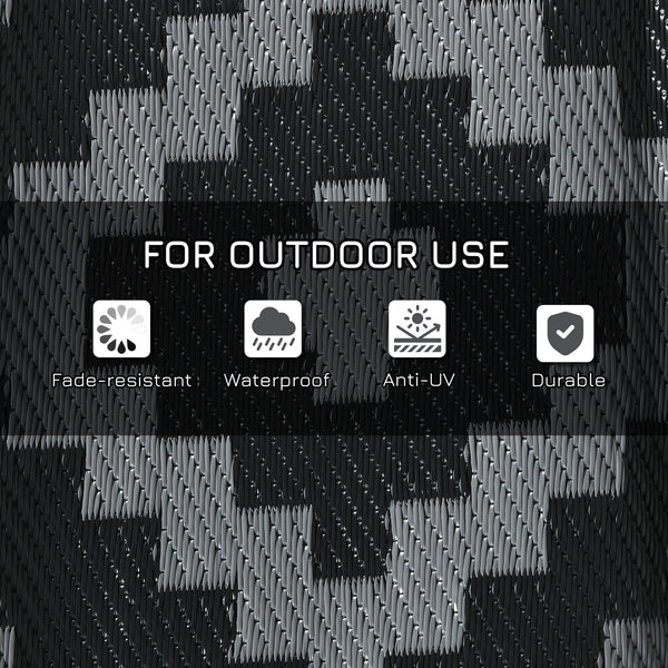 English Elm Outsunny Reversible Polypropylene Outdoor Rug Waterproof Geometric Patio Camping Mat W2225P174548