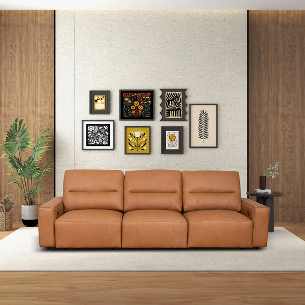 English Elm Grant Power Convertible Sofa Top Grain Leather Mid Century Queen Sleeper B183S00121