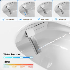 English Elm Elongated Smart Bidet Toilet Ada Height Ceramic Dual Flush with Heated Seat Night N753P364980W