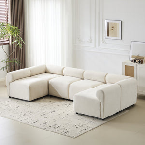 English Elm Christopher Knight Home® - Evelyn 114 In. Modular Sectional Sofa - Customizable 6-Piece Chenille Couch For Modern Living Spaces N773IS00025B