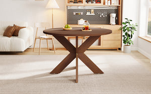 English Elm Christopher Knight Home® - Round MDF Dining Table Cherry – Modern Farmhouse Round Kitchen Table Seats 5, Easy Assembly, 300lb Capacity, Space-Saving Elegance N779P266070C