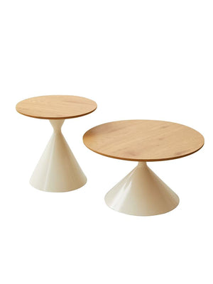 English Elm Round Nesting Coffee Table Set Wood Veneer Mdf Top Steel Base Living Room Accent W347S00004