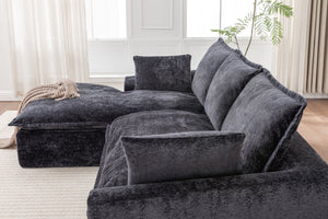 English Elm 103" Cloud Sectional Couch - Modern L-Shape Chaise Sofa With Compressed Memory Foam & No Assembly! W1170S00042